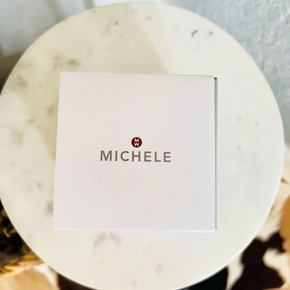 MICHELE Deco Sport Watch Head & Pink Gold Leather Strap Watch, 34mm, NEW IN BOX - Picture 15 of 16